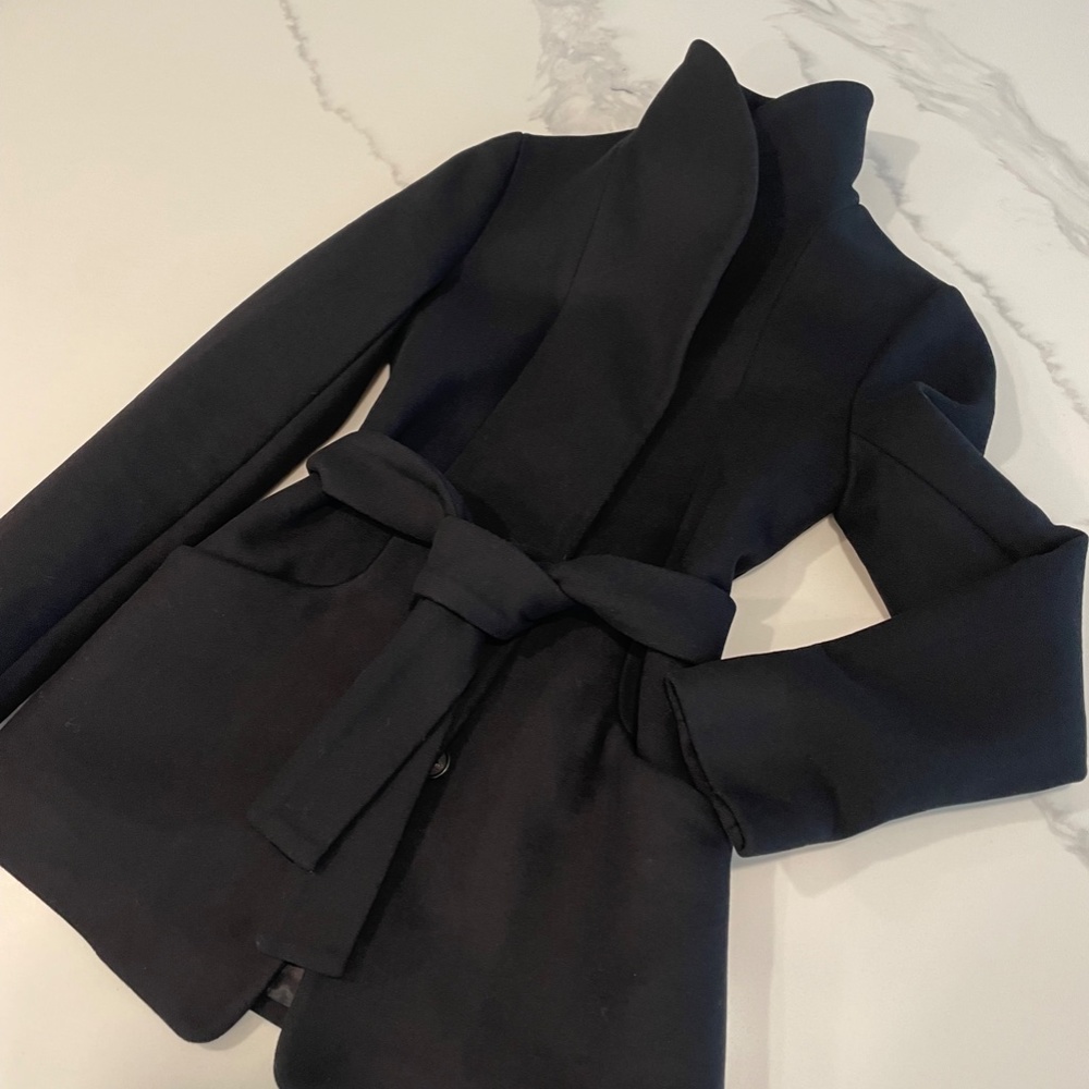 WILFRED COCOON WOOL COAT XXS - Black